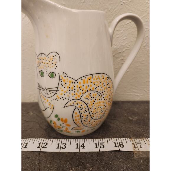 1980'S VINTAGE-Gloria Vanderbilt Cats Meow Taste Setter Sigma Ceramic Pitcher-7" - Picture 3 of 8